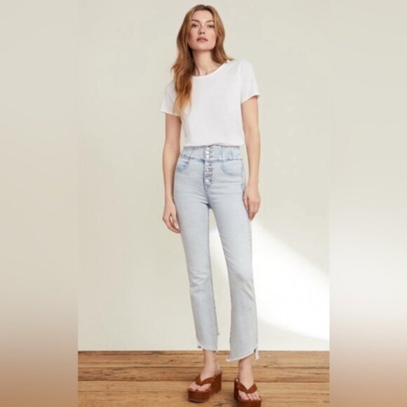 Veronica Beard Katherine Corset-Waist Extra High Rise Jeans, Size 26/ 2 - Picture 12 of 13